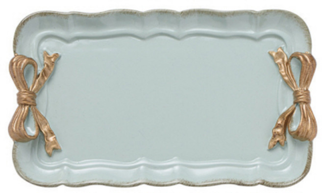 무다스 빈티지 렉탱글 리본 다용도 수납 인테리어 트레이, 그린