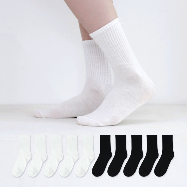 싹스윕 사계절 무지 장목 양말 10켤레 세트