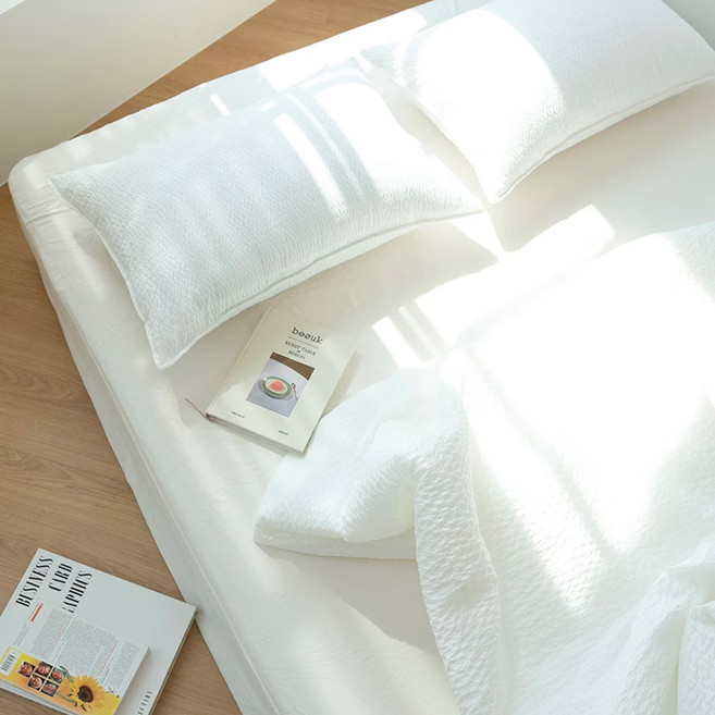 픽켄드 쿨링 샤베트 시어서커 차렵 이불 + 베개커버 2p 세트