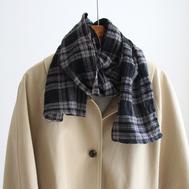 바비수 뉴잉 헤링 코튼 체크 스카프