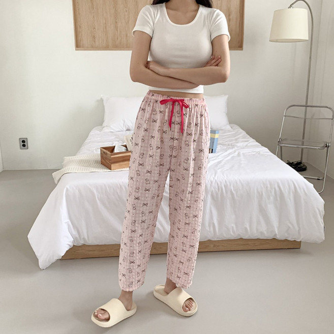 스타일디오 여성용 데일리 프린트 파자마 잠옷 바지