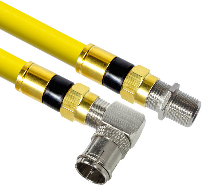 마하링크 국산 골드 고급형 RF 안테나 옐로우 5C 꺾임 연장 동축 수제작 케이블 2M, MLZ-GRLAY020(2m), 1개