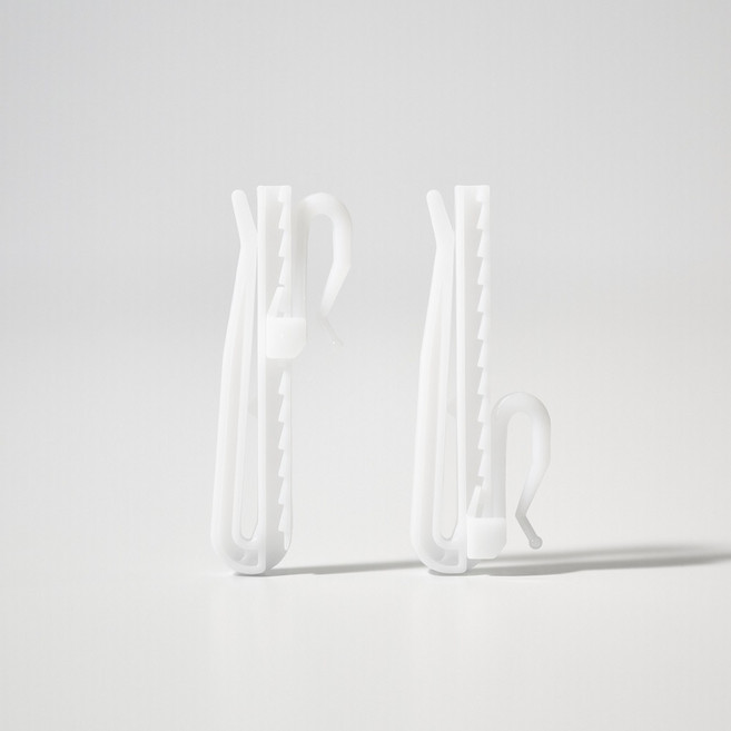 끌래망스 높이조절 플라스틱 커튼핀 1.5 x 8.5 cm, 화이트, 10개