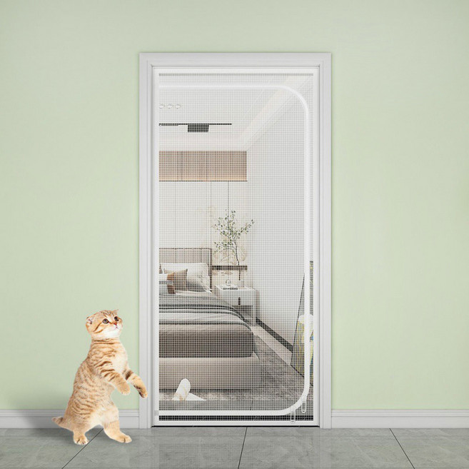 헤라우스점핑 지퍼형 메쉬 방묘문, 1개, 화이트