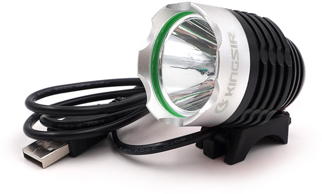 킹썰 USB충전 초강력 LED 자전거 라이트 T6, 블랙, 1개