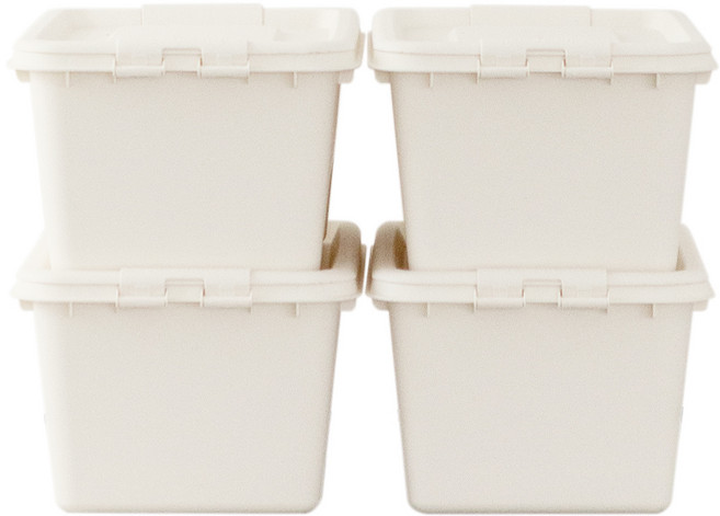 리빙숲 온도 리빙박스, 클레이화이트, 4개