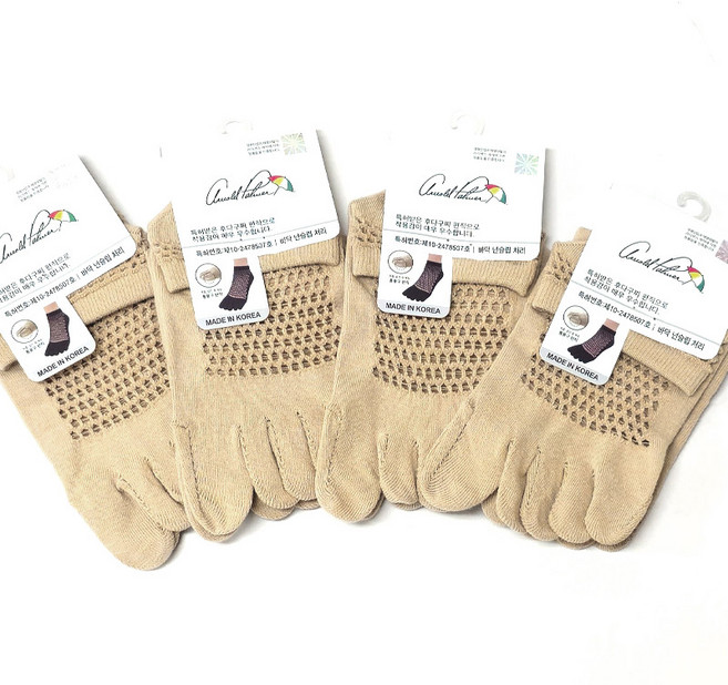 아놀드파마 여성용 미끄럼방지 발가락 양말 4족 선물세트 NO8