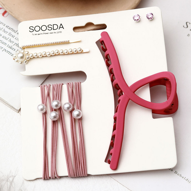 수스다 [럭셔리세트구성] 귀걸이+헤어핀+실핀+머리끈 확실한 소확행 스타일링 아이템
