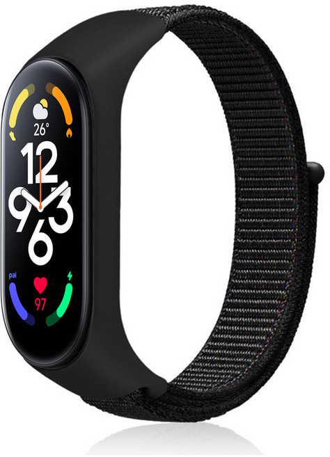 스페이스쉴드 스마트워치 모노 나일론 스포츠루프 밴드, 블랙, 1개