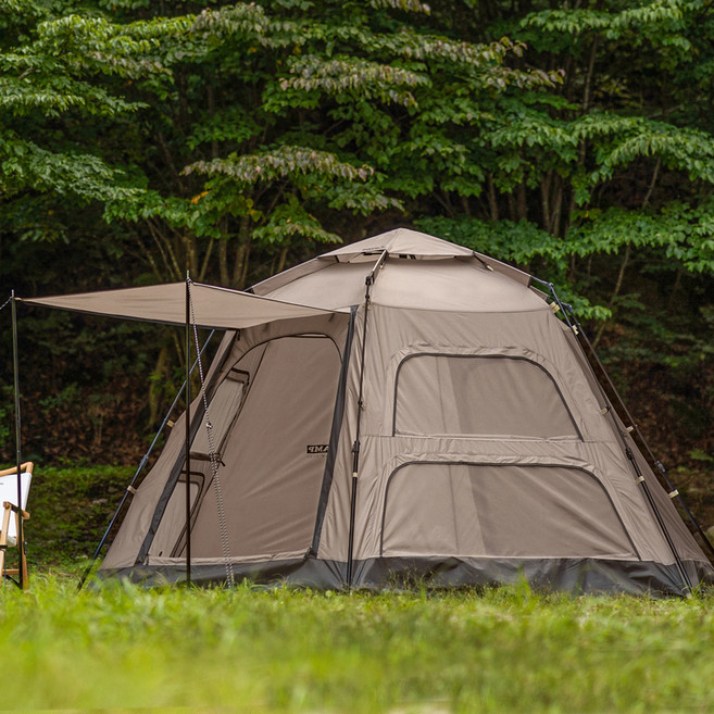 FAST CAMP Auto 8 窗戶快開帳篷, 卡其色, 7-8人