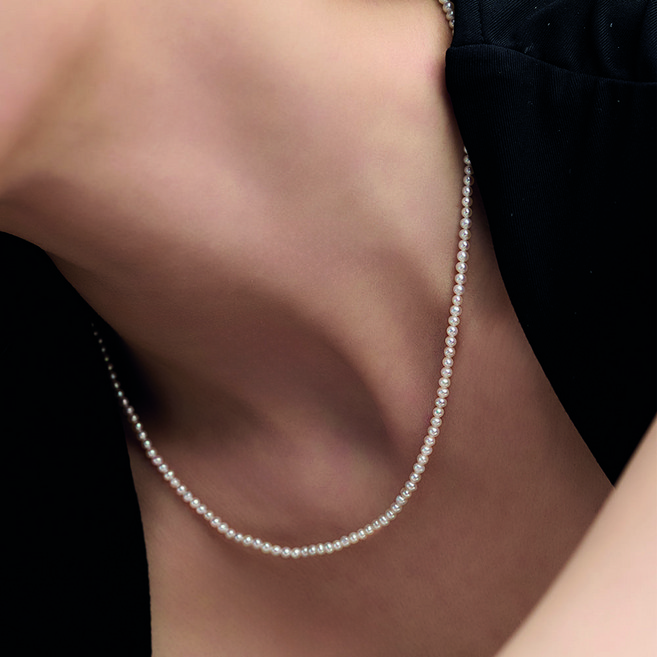 Lloyd 女款 925純銀 Essential 淡水珍珠串珠項鍊 3mm + 購物袋