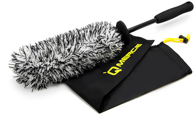 큐머스 퀵 휠 초극세사 세차 브러쉬 45cm + 파우치, 블랙 + 화이트 + 옐로우(브러쉬), 1세트