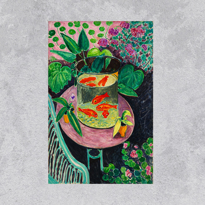 키다리시계 명화 인테리어 액자 앙리마티스 금붕어 kisn142