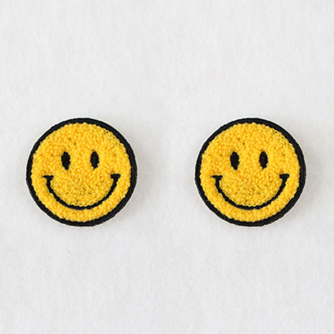 COTS 봉제식 와펜, 스마일, 2개