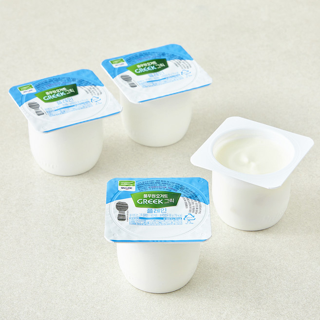 풀무원 그릭 컵플레인 요거트, 90g, 1개, 4개입