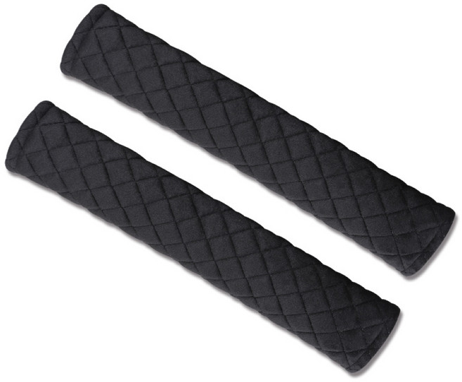 앤티스 차량용 격자무늬 밸트 커버, 블랙, 2개