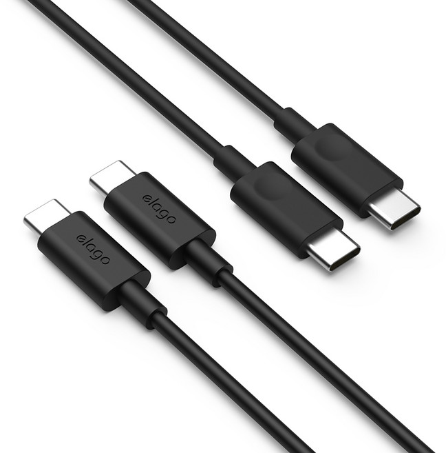 엘라고 USB C to C 고속 충전 케이블, 블랙, 2개, 1m