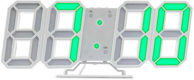 이클아트 LED 무소음 디지털 시계, 그린