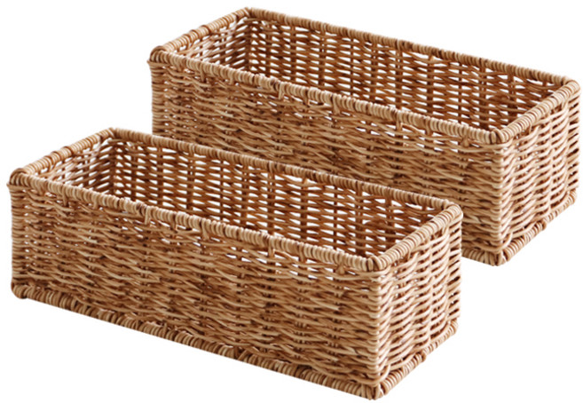 네이쳐리빙 데이지가든 내츄럴 라탄 바구니, 2개