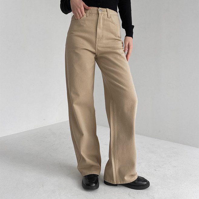 Lalaon 女款高腰直筒三種長度 短版/基本/長版寬版棉褲 25TSP3362