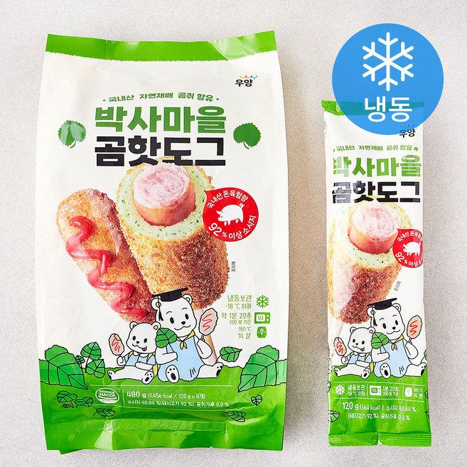 우양 박사마을 곰핫도그 (냉동), 120g, 4개입, 1개