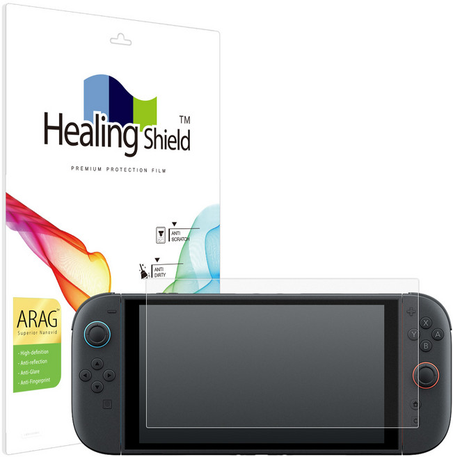 힐링쉴드 ARAG 고화질 저반사 보호필름, 1세트, 닌텐도 스위치 2