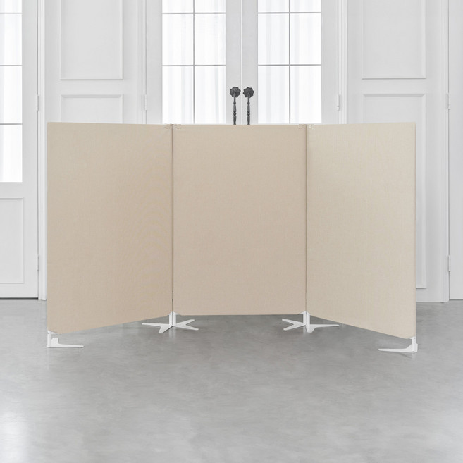 까사마루 이브 스탠드형 3단 가림막 파티션, 오트밀