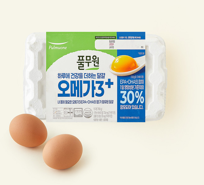풀무원 무항생제 인증 1+ 등급 오메가3 플러스 계란 780g, 1개, 15구