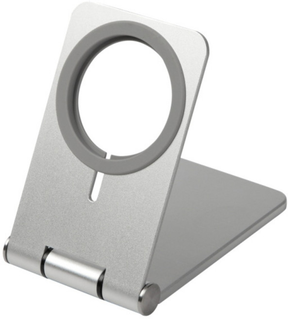 다퍼남 맥세이프 충전독 알루미늄 폴더형 접이식 휴대폰 거치대, 실버, 1개