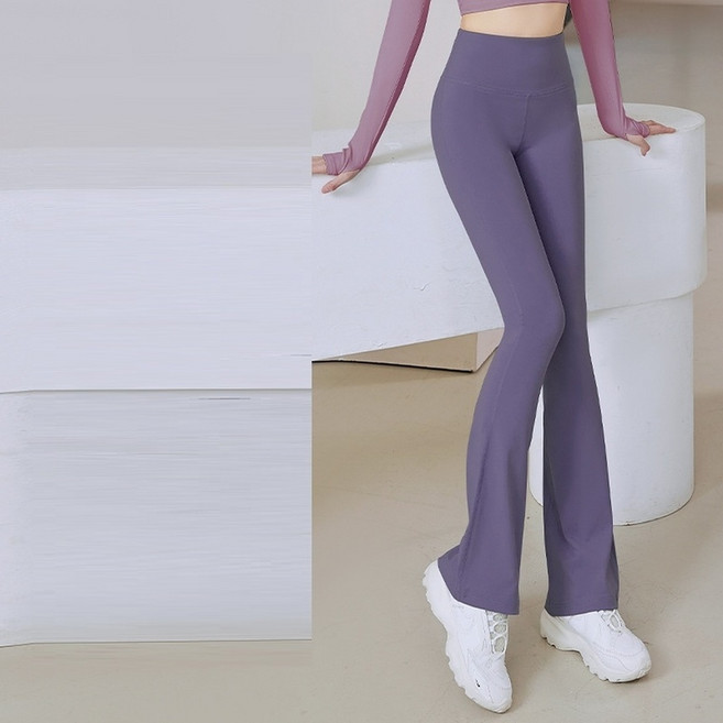 몰투데이 여성용 무용여신 하이웨스트 발레 요가 나팔 바지, 29 에그플랜트퍼플