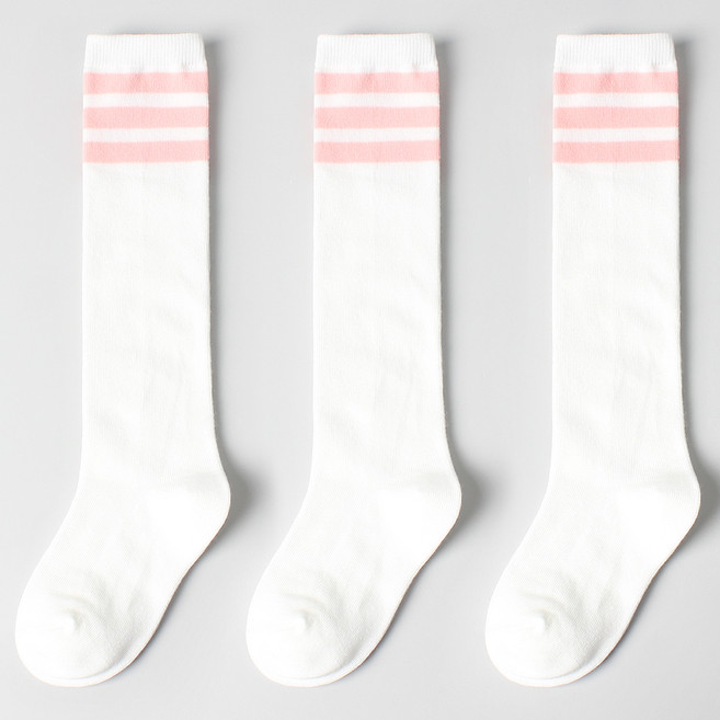 NO DESIGN 線條圖案過膝襪 3雙