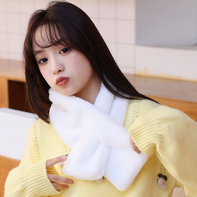 르미다 여성용 보온 숏 퍼 목도리