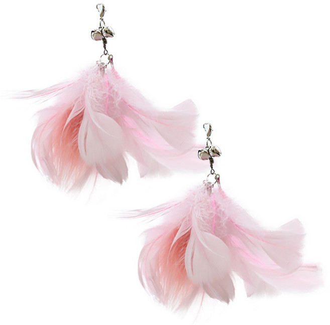 키트니 고양이 플라밍고 깃털 리필 장난감, 핑크, 2개