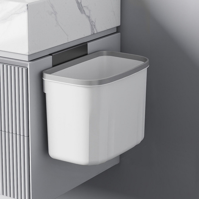 피어니스트 무타공 벽걸이 다용도 쓰레기통, 화이트