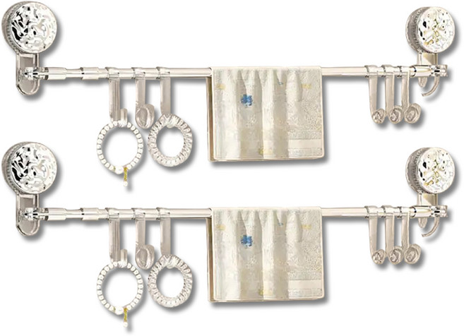 아케이바이 접착식 고급형 길이조절 수건걸이대, 2개