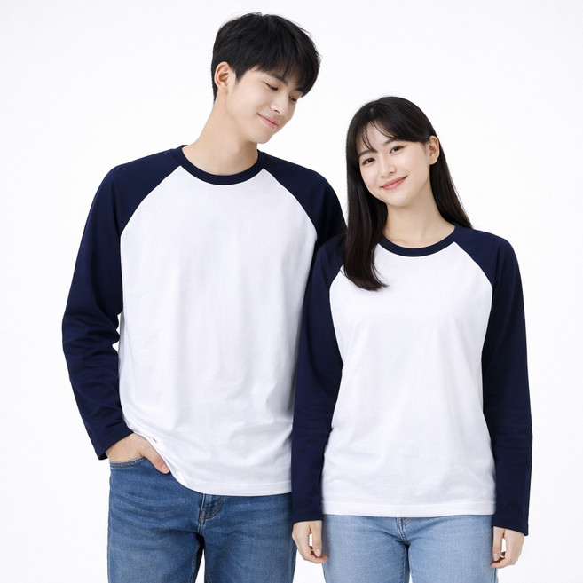 언헤브 남녀공용 라글란 티셔츠