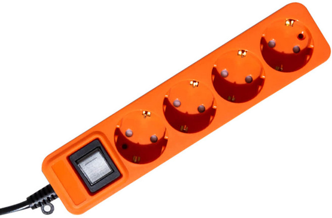 바나코 컬러 플러그 멀티탭 4구, 2m, 오렌지, 1개