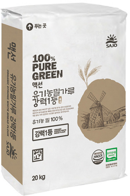 MCSUN 유기농 밀가루 강력1등, 20kg, 1개