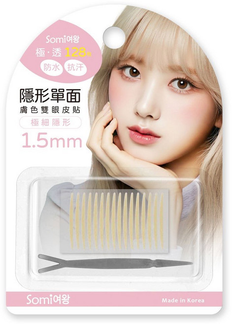 Somi 雙眼皮貼 隱形單面 極透1.5mm, 1個, 膚色