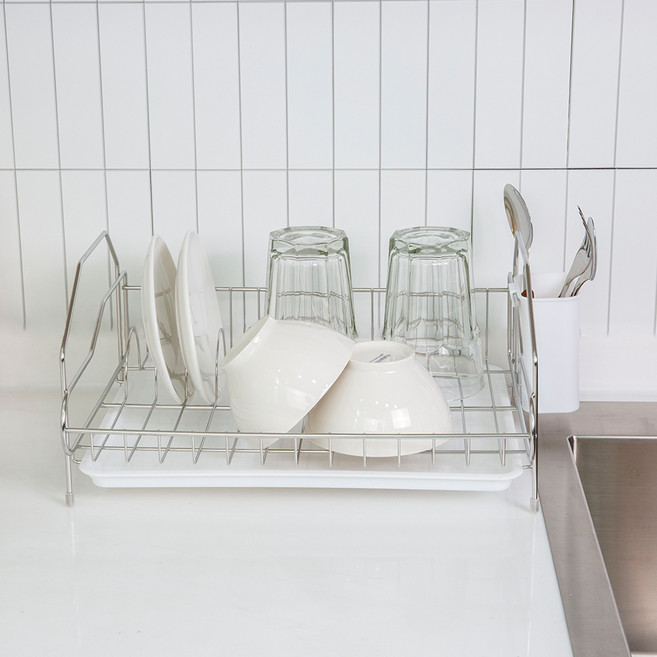 4BNK 미니 식기건조대, 1단, 실버, 1개