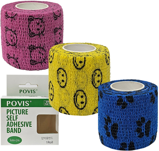 POVIS 그림자 착밴드 5cm x 2m 3종 세트, 1세트