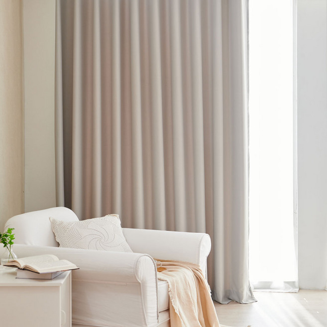 뷰하우스 테라코트 형상기억 양면 암막커튼 2p