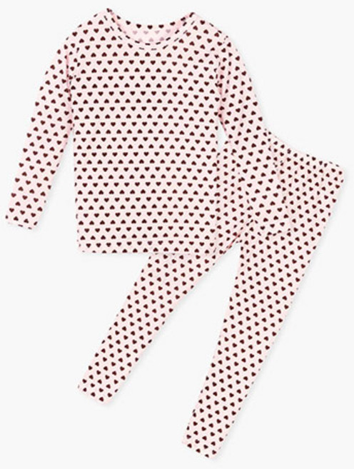 유니프랜드 여아용 하트 텐셀 9부내의 상하세트