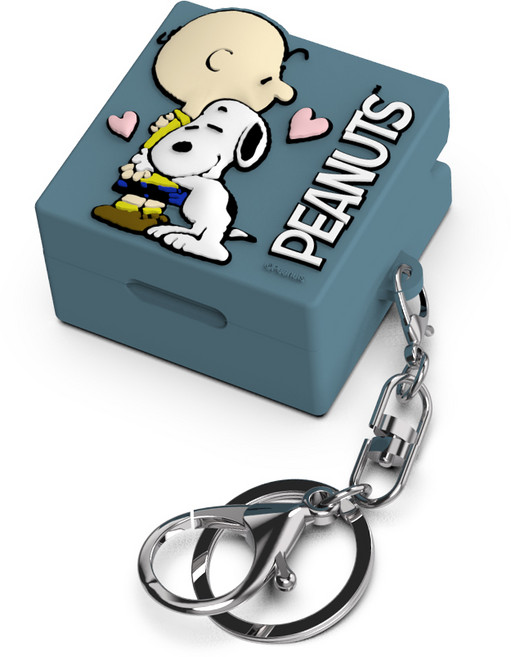 스누피 삼성 버즈FE/버즈2프로/버즈2/프로/라이브-5기종 공용 실리콘 케이스 스누피 찰리, 차콜, 1개