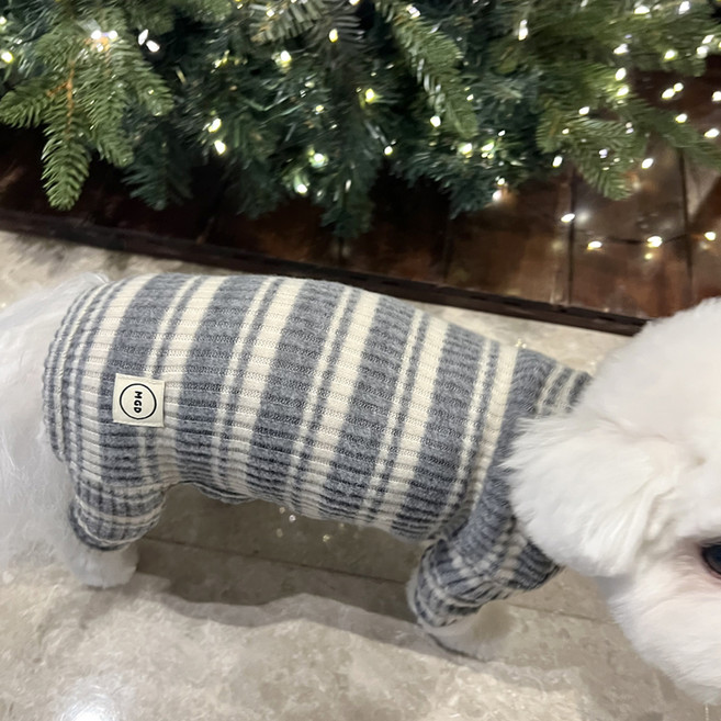 매그독 강아지 코지스트 기모 올인원, 크림그레이, 1개