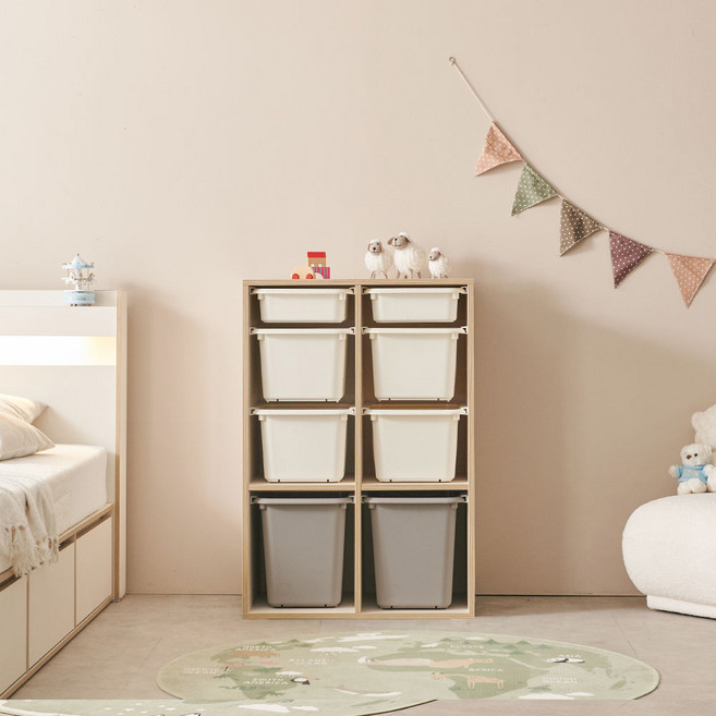 아임 원목발 미포함 바구니장 720 고객직접설치, 크림화이트, 4단