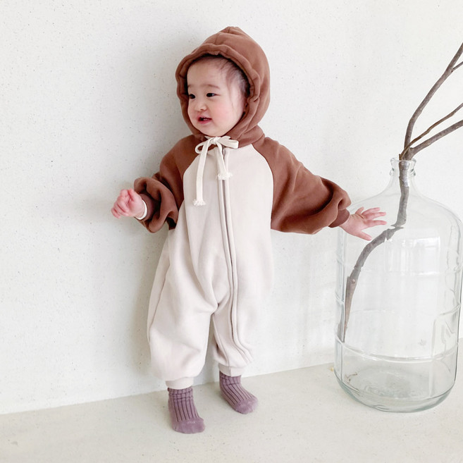 베베나인 유아용 신생아 나그랑 후드 우주복