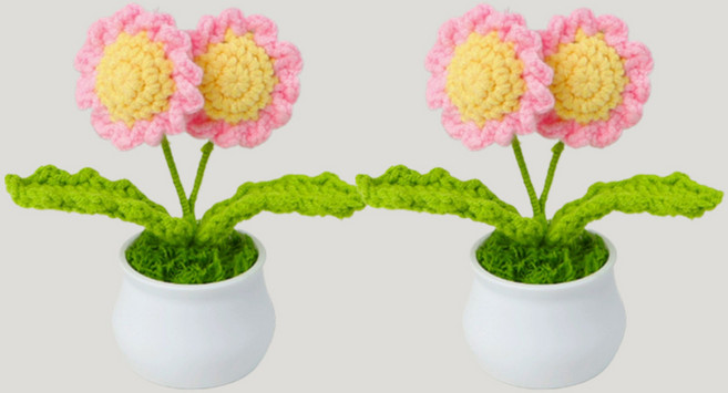 Allode 納骨塔人造花 2入, 08 雙層粉色雛菊