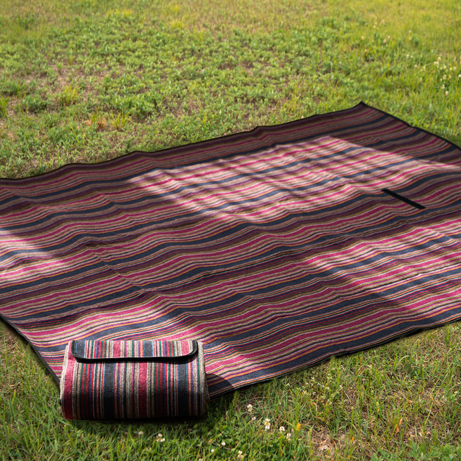 아이두젠 사각 패브릭 카페트 피크닉 돗자리 접이식 캠핑 텐트 이너 매트, 레드