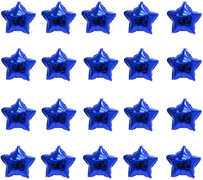 별 은박풍선 23cm, 20개, 메탈블루